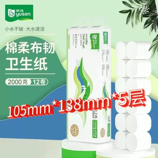 雨森速溶卫生纸无芯卷纸家用厕所纸巾水溶厕纸卷筒纸巾2000g 12卷