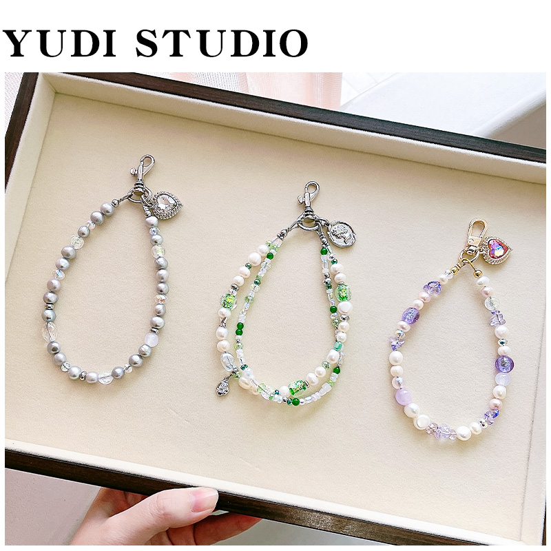 天然巴洛克手机链条高级感异形珍珠手提链 挂链手拿链通用手机壳