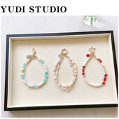 适用华为苹果天然淡水珍珠手提链挂链手机壳手拿链通用女气质链条