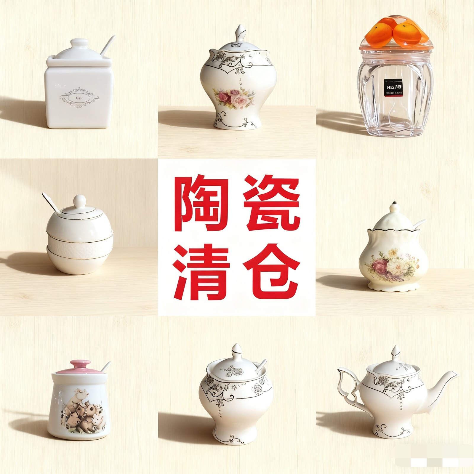 装盐罐单个家用带盖陶瓷调味罐猪油罐放盐调味盒欧式厨房用品套装