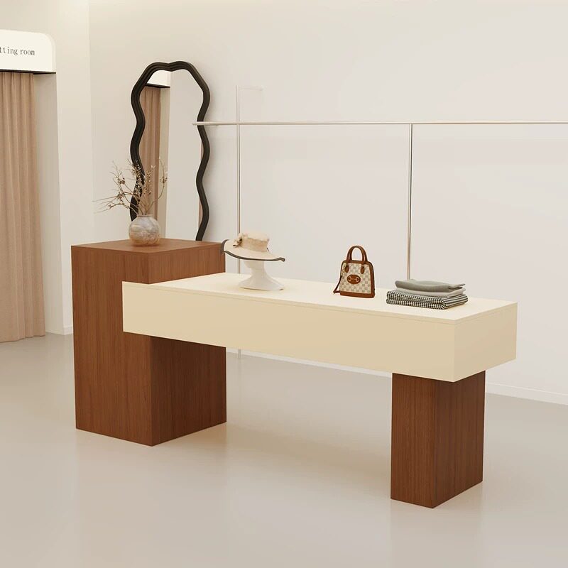 中岛台高端女装店小型陈列展示台网红展柜韩系服装店高级感展示桌