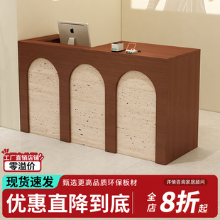 服装店收银台吧台女装店铺中古风前台轻奢高级感接待台美容柜台