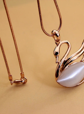 长款韩版月光石毛衣链