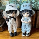 牛仔裤 ob11娃衣背带裤 GSC粘土人工装 12分bjd娃娃衣服p9p10