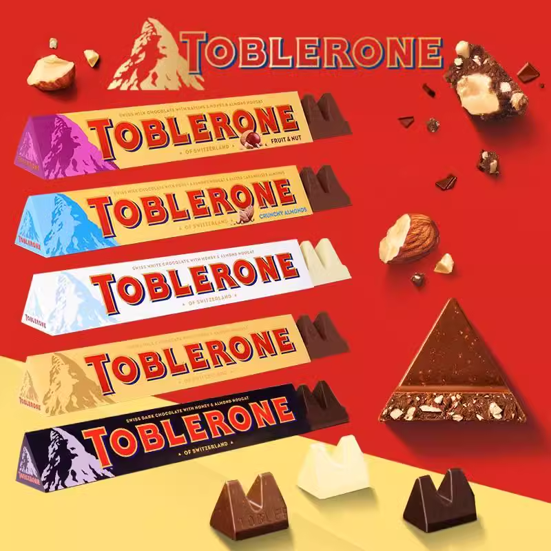 瑞士进口亿滋Toblerone三角巧克力牛奶黑巧蜂蜜巴旦木零食品送女