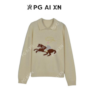 【甜甜粉丝专享】PG Ai XN/品归100%绵羊毛翻领套头针织衫 3037