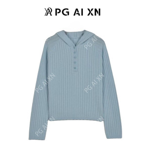【甜甜粉丝专享】PG Ai XN/品归花边连帽100%绵羊毛毛衫PGXN3035
