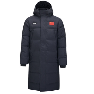 lining/李宁冬季款保暖防寒长款羽绒服国旗儿童款羽绒服羽绒马甲