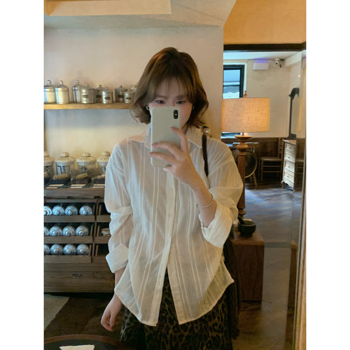 lower April（FA）-时髦通勤宽松百搭松弛感休闲设计感衬衫180317
