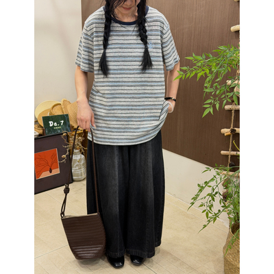 DA.7-夏上新日系复古条纹圆领宽松正肩撞色百搭短袖T恤7810