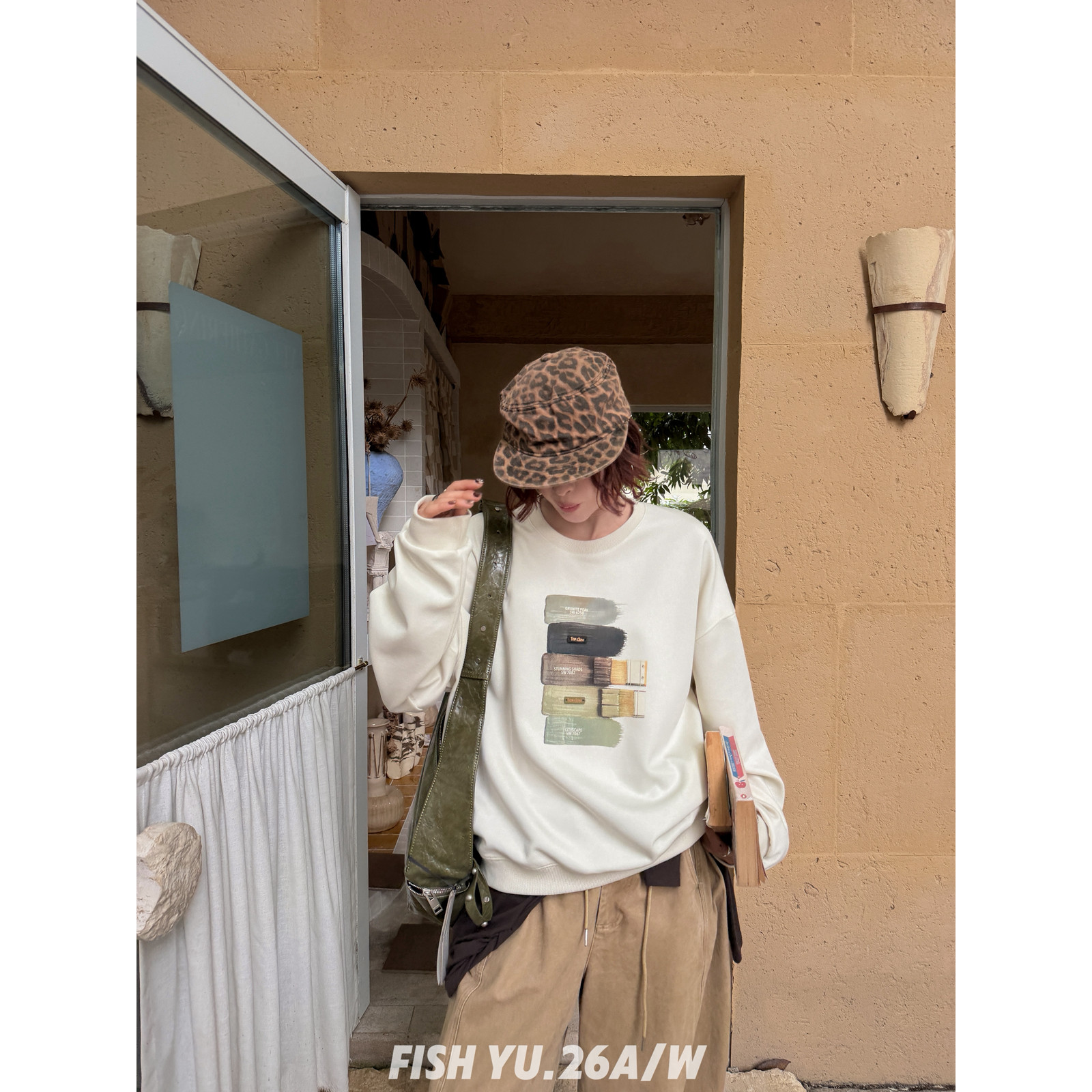 FISH YU -刷漆图案印花卫衣/绒衫