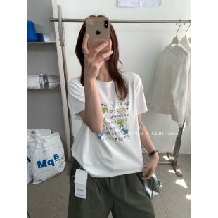 T恤W63821 夏上新夏日度假海星印花工艺短袖 奶思家NICE STUDIO