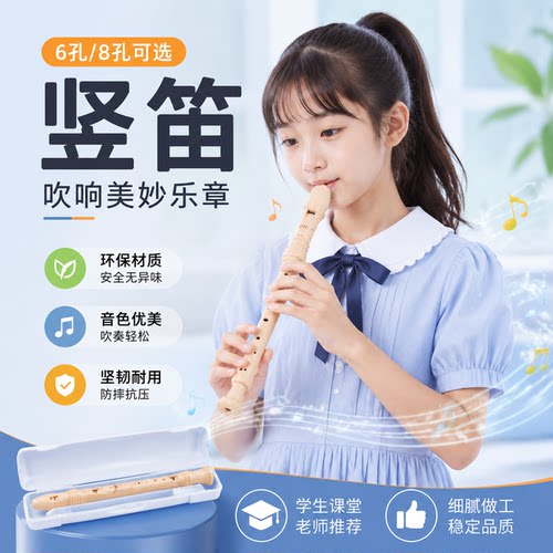 奇美dhs德式高音竖笛学生初学