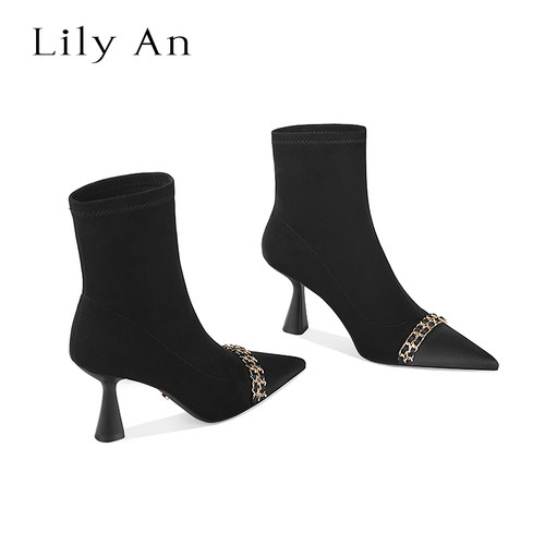 LilyAn手工轻奢高跟短靴