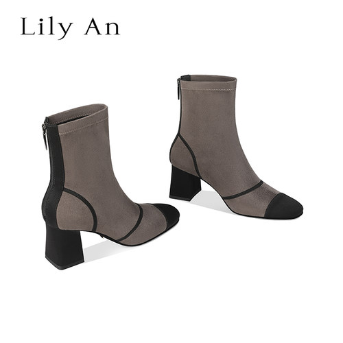 LilyAn手工轻奢高跟短靴