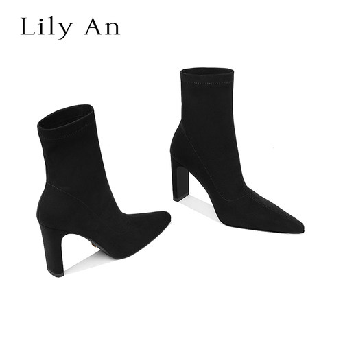 LilyAn手工轻奢高跟短靴