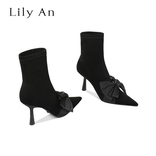 LilyAn手工轻奢高跟短靴