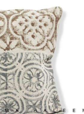 RIMA进口手工编印染传统花纹织纯棉抱枕套靠包原创设计师款简欧