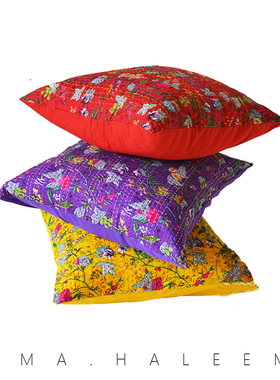 RIMA印度进口纯棉印染花纹抱枕套大靠包靠垫波西米亚民族印巴