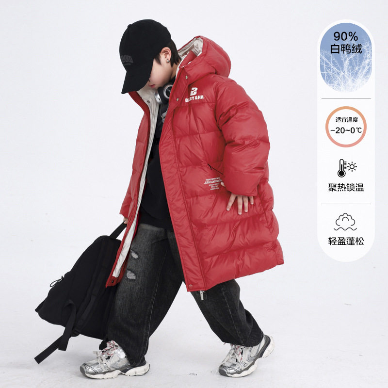 男童红色长款过膝羽绒服过年服新款冬装儿童加厚鸭绒外套120~170,童装/婴儿装/亲子装,羽绒服,淘宝优惠券,粉丝福利购,淘宝优惠卷