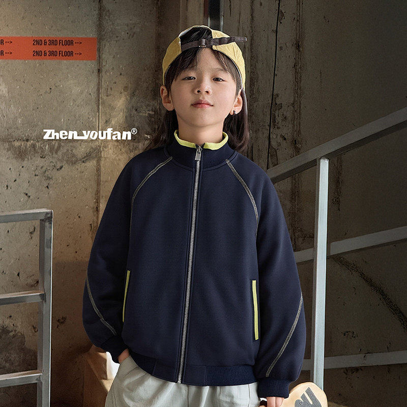 潮宝男孩立领拉链衫卫衣26春新款中大儿童休闲外套开衫花灰藏青色,童装/婴儿装/亲子装,普通外套,淘宝优惠券,粉丝福利购,淘宝优惠卷