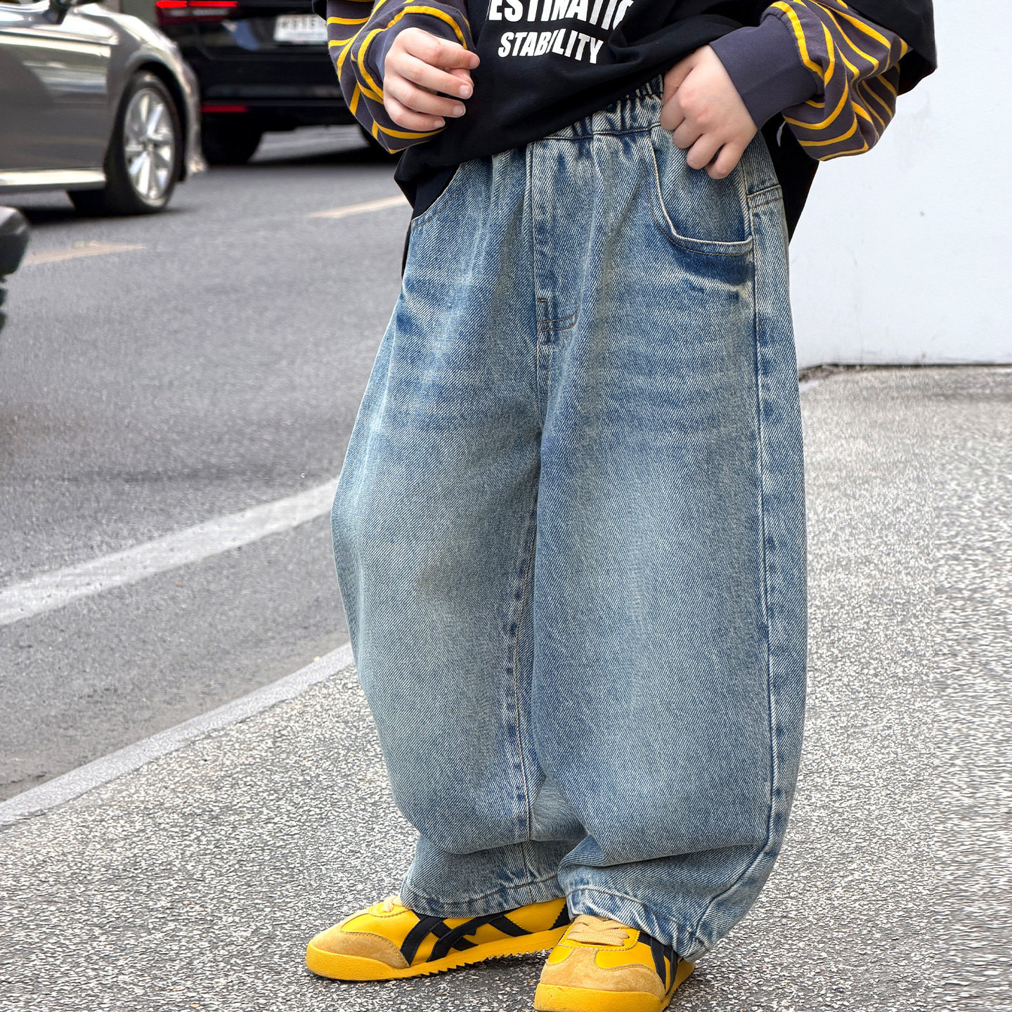 男童牛仔裤春装2026新款韩版男孩中大儿童休闲裤子潮100~160韩版