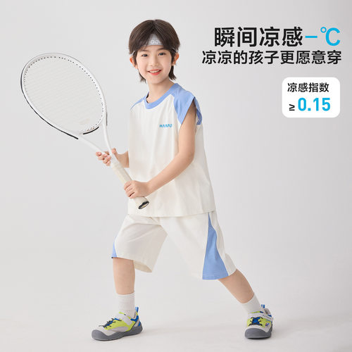 儿童速干运动背心T恤短裤两件套