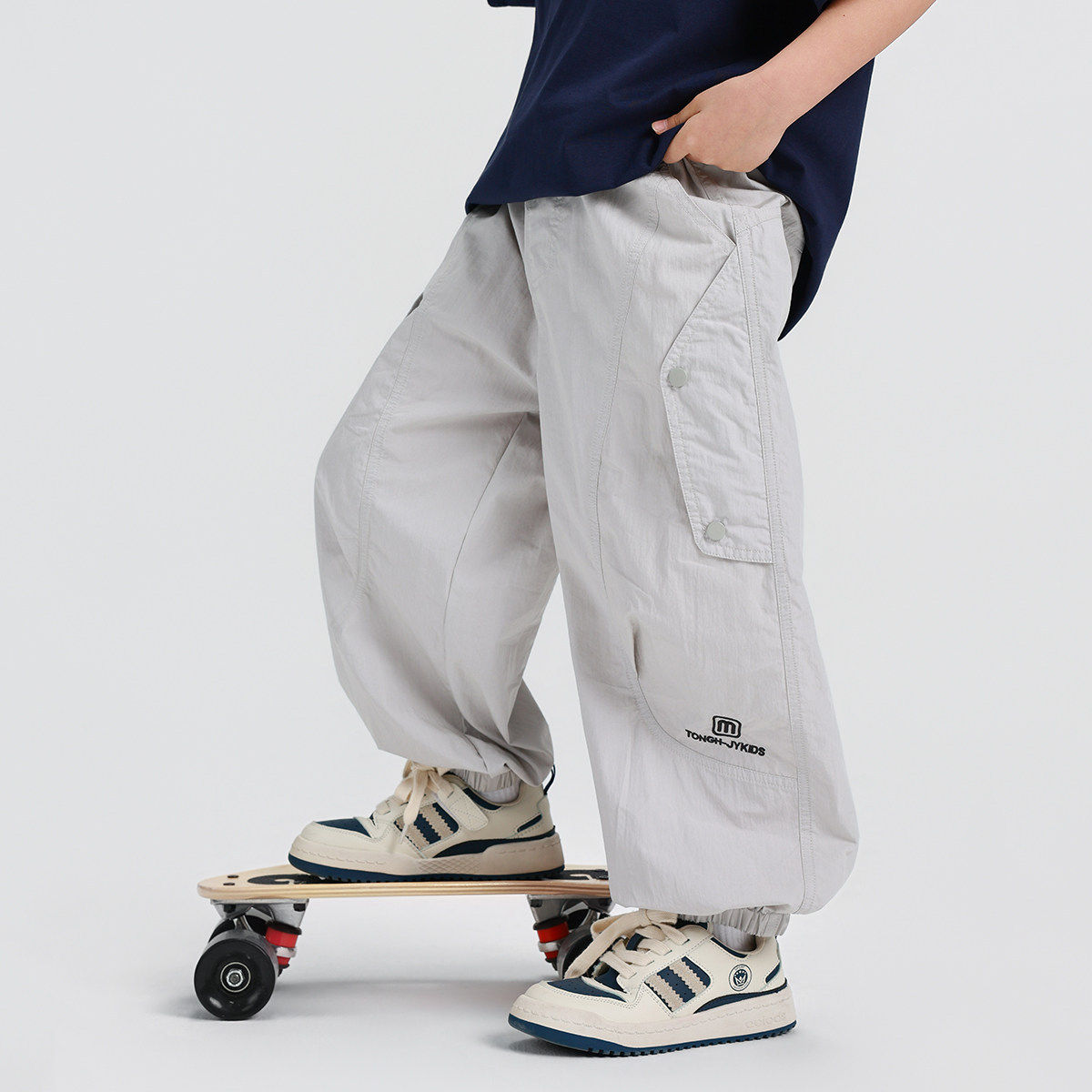 男童工装裤子防蚊裤2026夏装新款儿童中大童男孩夏季薄款休闲长裤