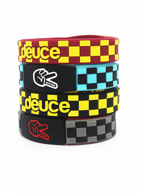 潮牌deucebrand格子青年版手环