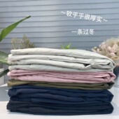 开口直筒秋冬松紧腰纯色百搭保暖女裤 2025纯棉夹棉棉裤 兜兜