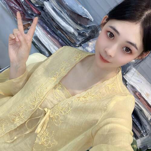 兜兜[苎麻上衣合集]高夏季新款苎麻短袖百搭衬衫女(S951-S1000）