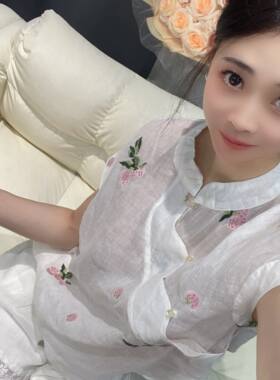 兜兜[苎麻上衣合集]高夏季新款苎麻短袖百搭衬衫女(K801-K850）