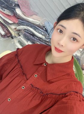 [衬衫合集]宽松秋冬新款打底纯棉长袖衬衫女（S351--S400）