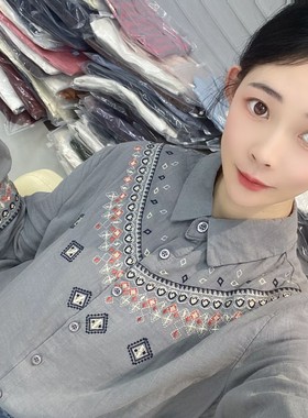 衬衫合集]宽松秋冬新款打底纯棉长袖衬衫女（K701--K750）