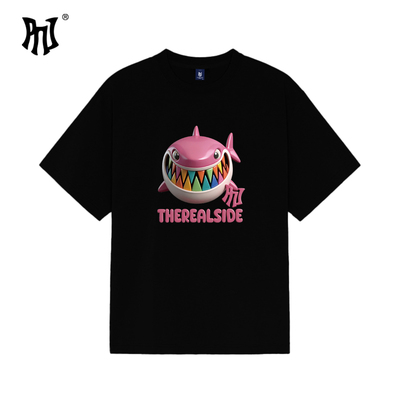 PNJ甜酷3D立体粉鲨彩虹牙短袖