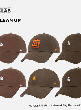 47brand棕色帽子女秋季防晒软顶NY小众ins棒球帽男咖啡色la鸭舌帽