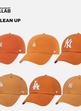 47秋季南瓜橘色帽子la小标软顶棒球帽女生遮阳可调节ny鸭舌帽男