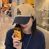 47brand拼接帽子女秋季 ny软顶遮阳棒球帽卡其防晒la鸭舌帽ins潮男