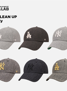 47冬季毛呢帽子保暖大标刺绣ny棒球帽男百搭女深灰色宽檐la鸭舌帽