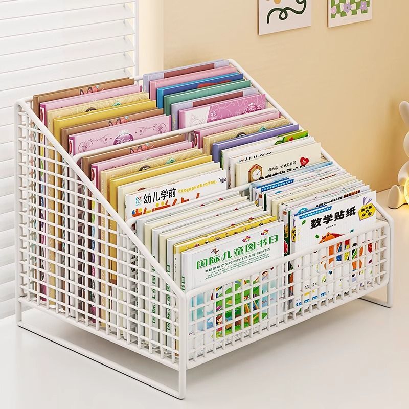 儿童绘本书架小书架桌面整理盒阅读收纳架床头柜飘窗宝宝分层桌上