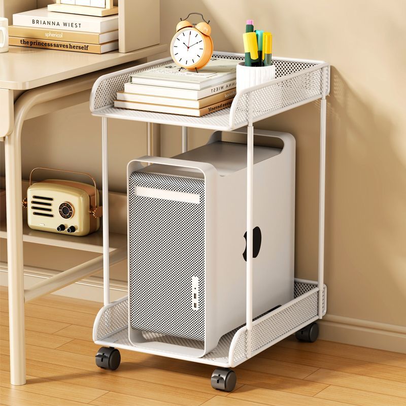 台式放电脑主机托架办公桌下置物架滑轮移动大号机箱底座托盘支架