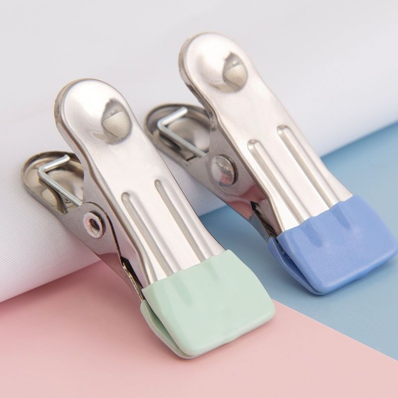 无痕晾晒夹子不锈钢防风收纳文件试卷夹照片文件夹便条夹照片夹