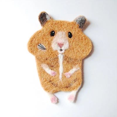 吃瓜子仓鼠杯垫羊毛毡戳