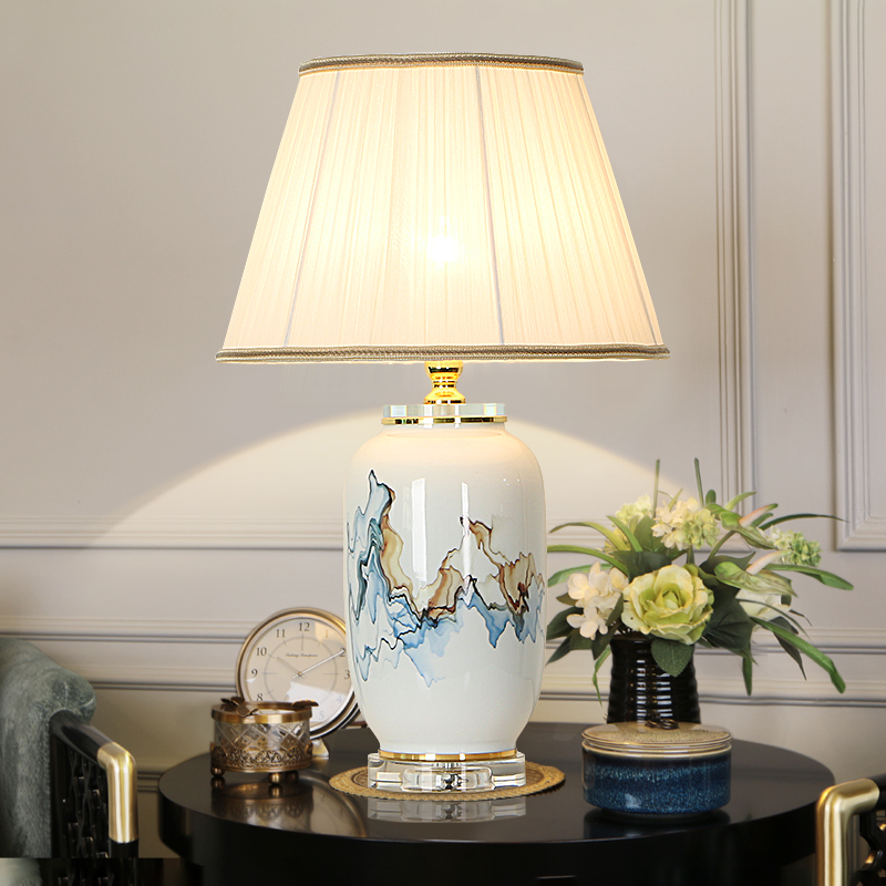 轻奢高档温馨卧室床头柜陶瓷台灯