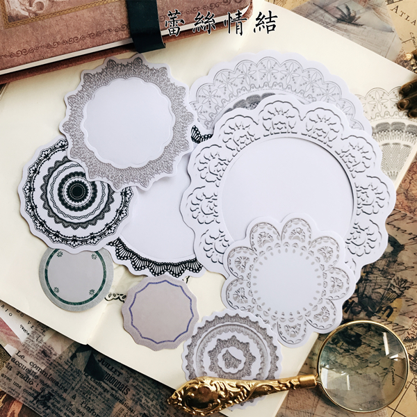 junk journal蕾丝情结 打底TN手帐素材 硫酸纸 手账相册装饰贴纸
