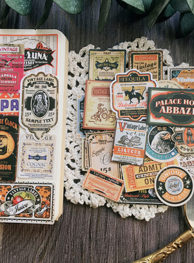 复古范儿 Vintage 小商标 TN手账素材 日志装饰贴纸 scrapbook 28