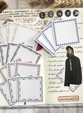 复古手账小标签  日系百搭仓敷风格  tn素材装饰贴纸 可书写 15枚