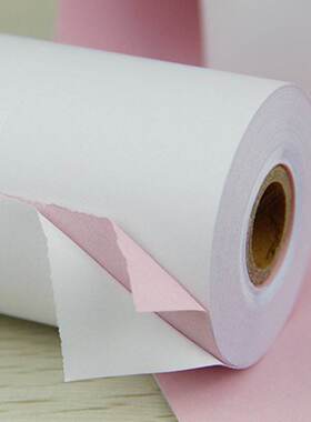 114x58双层收银纸114x60白红双联、白红黄三联小票纸票据打印纸无碳复写纸