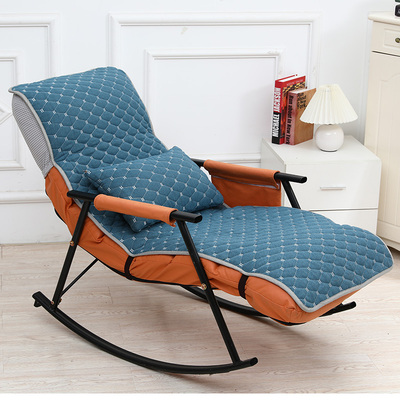摇椅躺椅坐垫靠背一体午睡午休棉垫子加厚大人折叠椅子懒人椅垫套