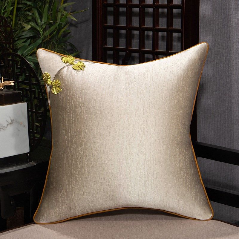 现代新中式抱枕古典刺绣花沙发靠背床头靠包大号靠枕腰枕含芯靠垫